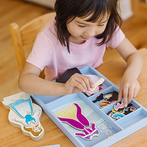 Melissa &amp; Doug Disney Belle Magnetic Dress-Up Wooden Doll Pretend Play Set (30+ pcs)