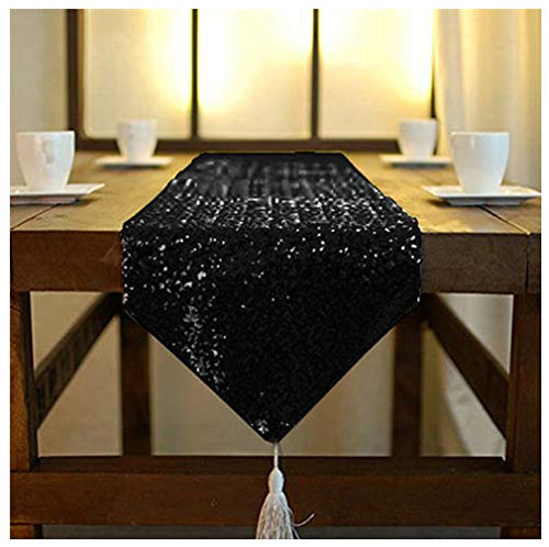 ShinyBeauty Tassel Silver Sequin Dresser Scarves or Tab