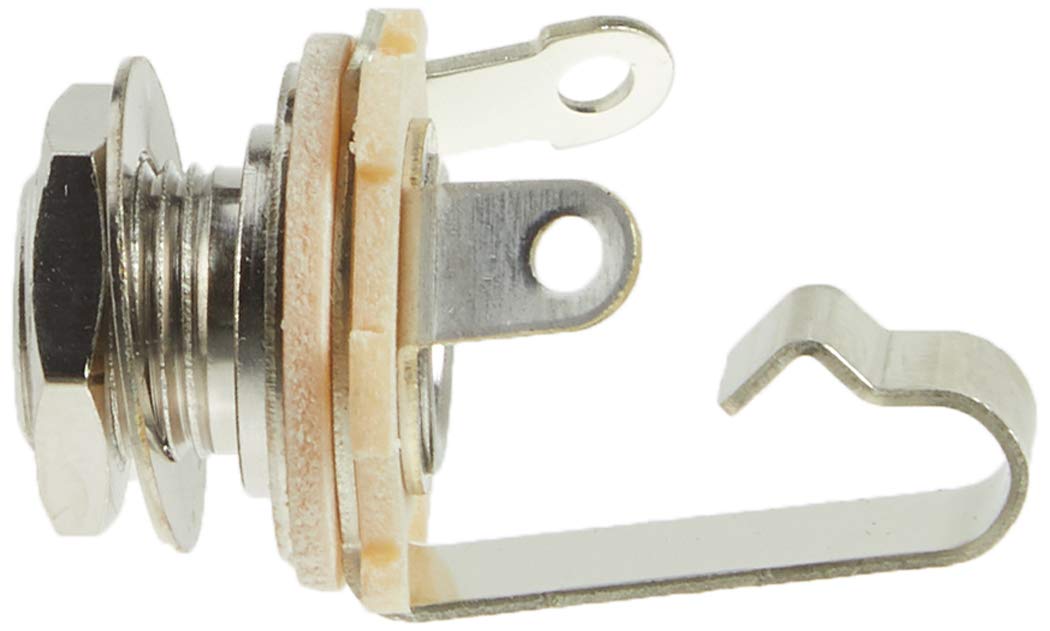 11 Mono Female 1/4-Inch Jack with Nut and Washer, Nickel Finish