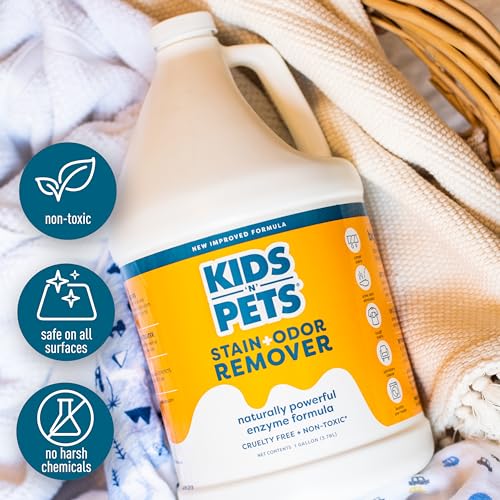 KIDS &#39;N&#39; PETS - Instant All-Purpose Stain &amp; Odor Remover – 128 fl oz (Packaging May Vary) - Permanently Eliminates Tough Stains &amp; Odors – Even Urine Odors - No Harsh Chemicals, Non-Toxic &amp; Child Safe
