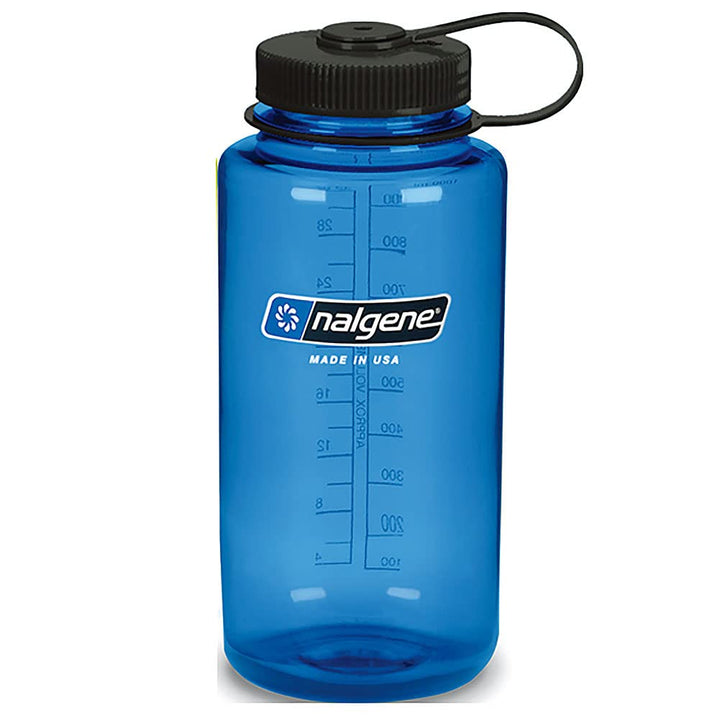 Nalgene BPA Free Tritan Wide Mouth Water Bottle, 32 Oz, Gray with Black Lid