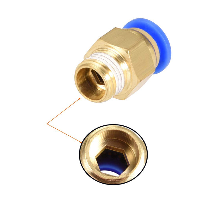 Straight Pneumatic Push to Quick Connect Fittings G1/8 Male x 6mm Tube OD 10pcs