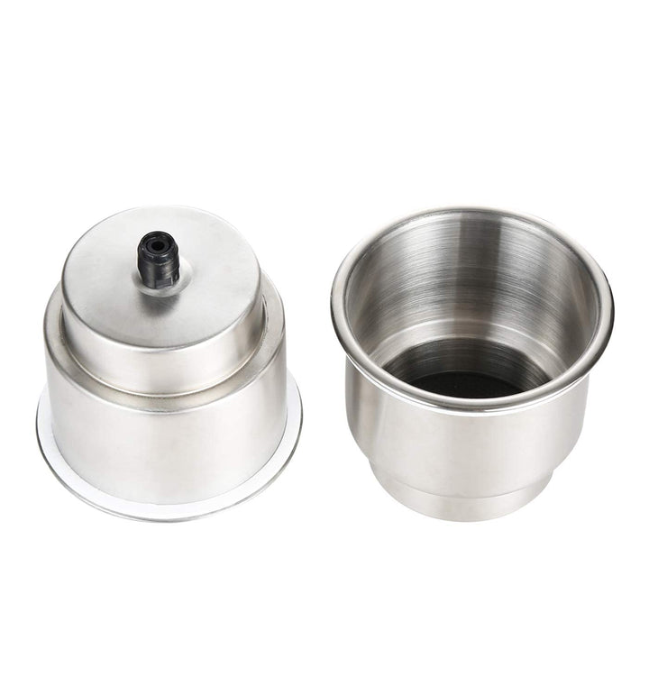 4 Height Boat Cup Holder Stainless Steel Recessed Drink Holders RV Inset Pontoon Cup Holder with Drain for Ships Sofa Car Table Recliner Camper (2pcs)