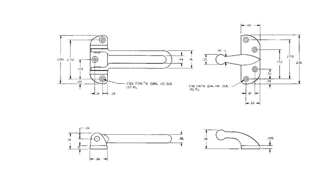 N199-679 V804 Door Security Guard in Brass,3/8 x 6