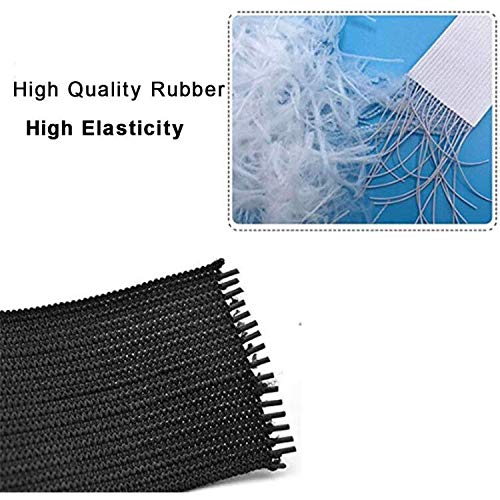 HANFINEE 3 Inch Wide Sew on Elastic Band Knitted Elastic with Heavy Stretch for Sewing Crafts DIY,Waistband,Bedspread,Cuff (White,5 Yards)