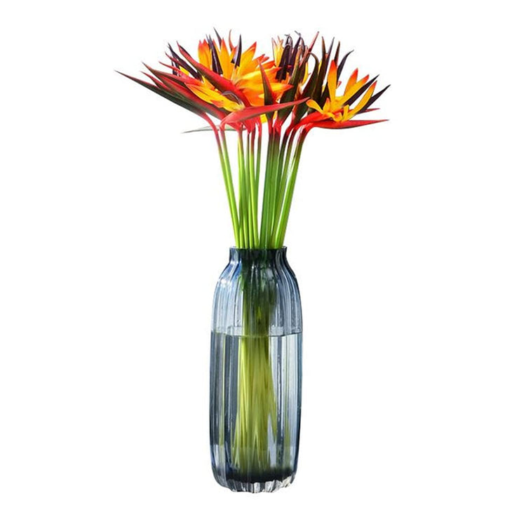 8 Pack 21-1/2 Inch Artificial Flowers Bird of Paradise,Green Plant for Home Garden Decoration Office Verandah Wedding Decorations (Orange)