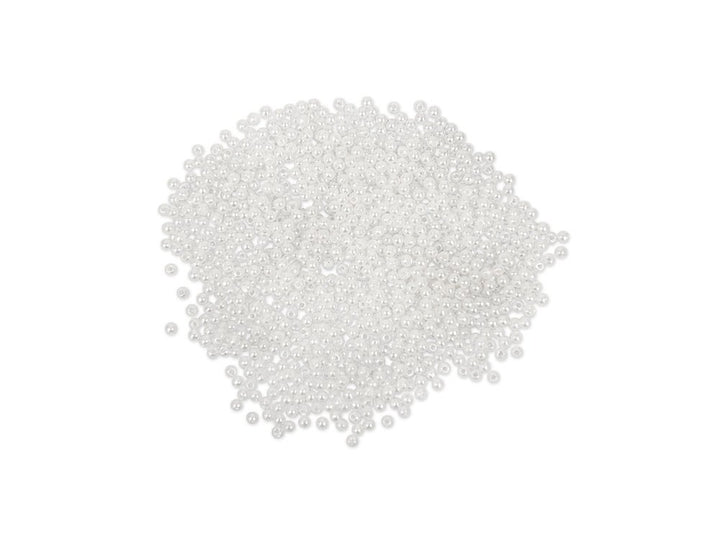 Craft Medley 850 Piece Acrylic Pearl Beads, 3mm, Sleek White