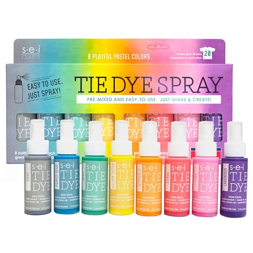 S.E.I. Playful Pastel Tie Dye Kit, Fabric Dye Spray Set