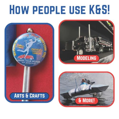 K&amp;S K &amp; S 83031 Round Aluminum Tube, 1/