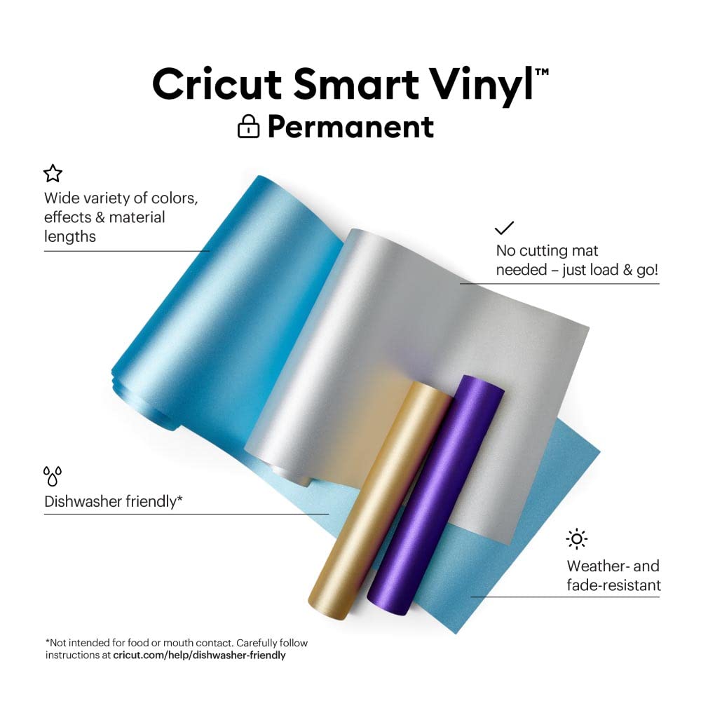 Cricut Smart Permanent Vinyl (13in x 3ft, Shimmer Metal