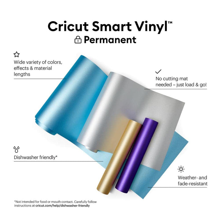 Cricut Smart Permanent Vinyl (13in x 3ft, Shimmer Metal