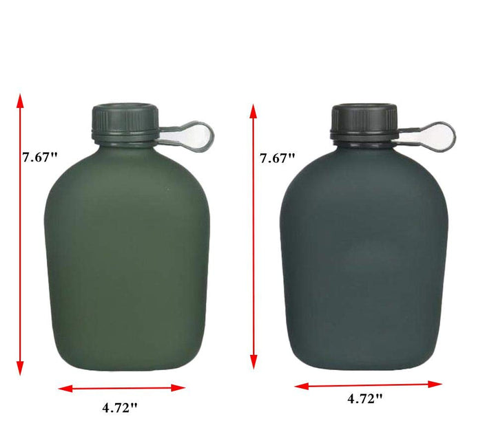 Military Canteen Water Bottle, Aluminium Water Canteen Reinforced Nylon Cover Belt Holster, Portable Water Bottles with Shoulder Strap (Woodland Camouflage 1.2 L)