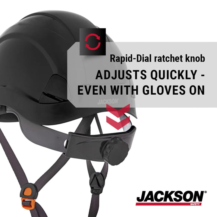 Jackson Safety CH300 Climbing-Style Hard Hat - Non-Vented Construction Helmet with Chin Strap &amp; Cup - ANSI Z89.1 &amp; OSHA Compliant - (Multiple Colors)