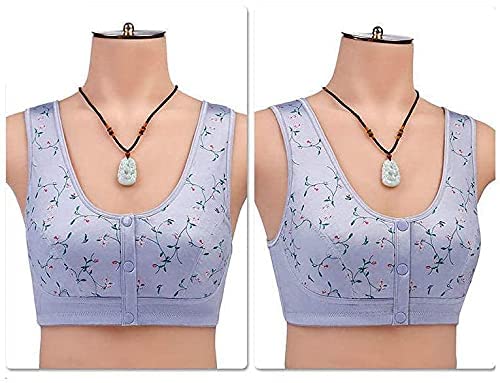 Front Button Bra, Convenient Front Button Bra,Front Closure Sports Bras Women Cotton Ultra Soft Cup,Everyday Sleep Bras,Front Closure Cotton Sports Bras for Women Girls (Light Purple,40)