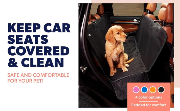 Dog Car Seat Cover for Back Seat, Waterproof Pet Hammock Protector, Durable Nonslip Seat Protection SUV Truck, Standard 53x56, Black