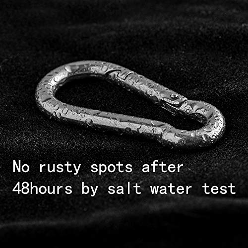 Carabiner Clip, Spring Snap Hooks, Heavy Duty Stainless Steel 304 Hooks, Swing Set Kit for Gym,Camping,Swing,Leash Dog, Rope Connected/M6 4Pack