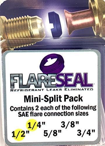 ® Model MSP-0408 Leak Free SAE Flare Connections - Refrigerant Leaks Refrigeration, HVAC, Ductless, Schrader Valve or Mini Split Applications (1/4, Mini Split Pack - (2) 1/4 and (2) 1/2)