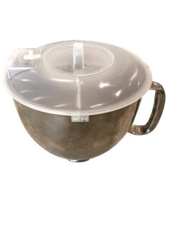 Stainless Exclusively for Kitchen Aid Mixing Bowl, USA Patented 3 in 1 Splatter Cover, Eliminates The Mess, Securely Seals, 4.5 quart, clear