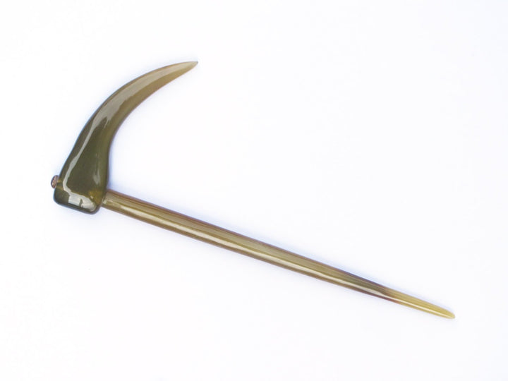 Translucent Death Scythe Buffalo Horn Hair Stick, Hairstick, Hair Pin, Hairpin, Hair Accessory, Hair Toy Handmade 6.69