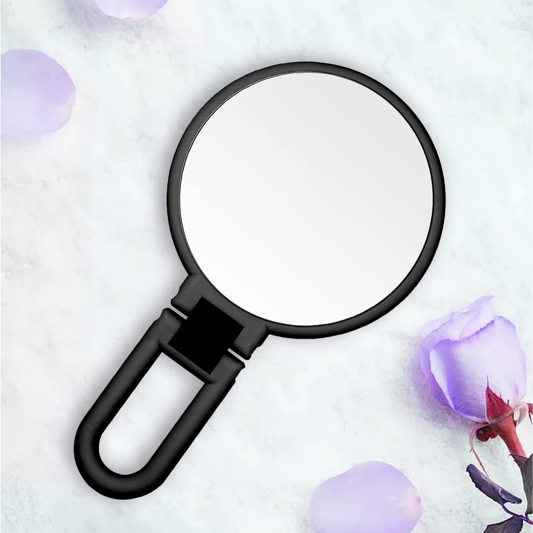 15X Magnifying Mirror, Hand Held Mirror, Double Side Small Makeup Mirror with 1X 15X Magnification, Adjustable Handle/Stand Travel Mirror, Compact Magnified Mirror for Girl Woman Face Eyes Makeup