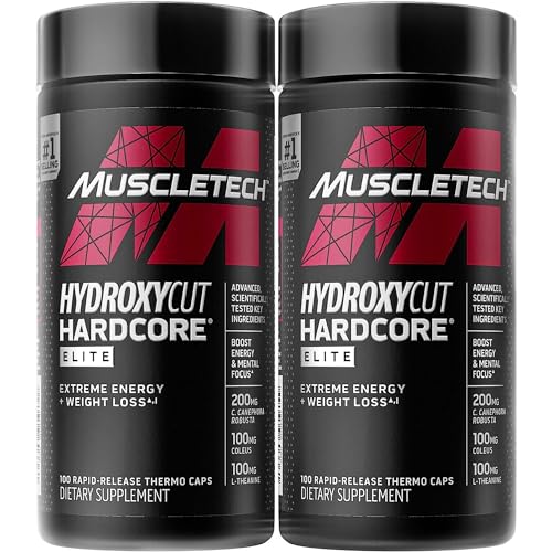 Hardcore Elite - 100 Rapid-Release Thermo Caps - Energy & Focus - for Men & Women - 50 Servings