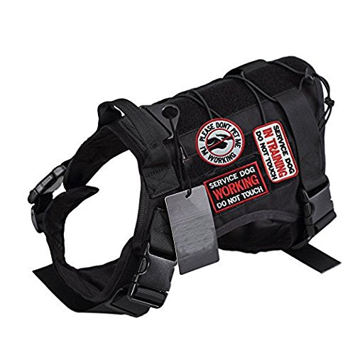 Antrix 2 Pcs US Flag Service Dog K9 Paw Tracker Tactical Military Police Dog Army Dog Patch Hook & Loop Dog Patch for Medium and Large Dog Vests Harnesses Collar