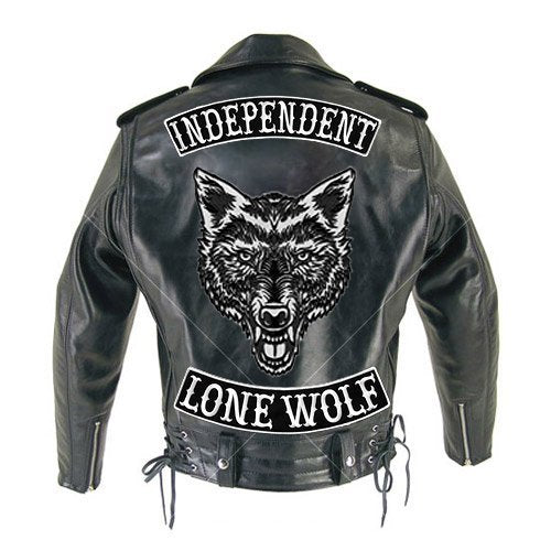 ® Independent Patch Embroidered TOP Rocker Biker Jacket Rider Vest Size XL 13 USA (Black-White)