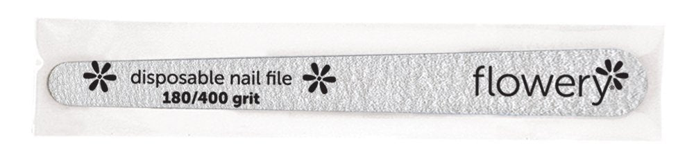 Disposable Nail File Wood Core 180/400 Grit, Silver, 100 Count