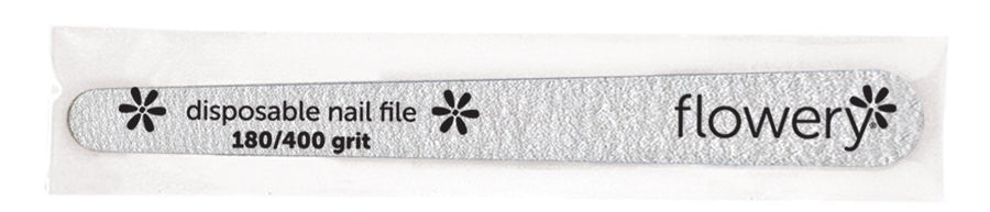 Disposable Nail File Wood Core 180/400 Grit, Silver, 100 Count