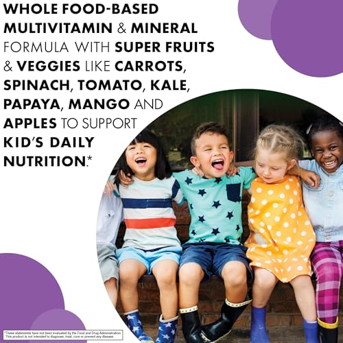 Bluebonnet Nutrition Rainforest Animalz Whole Food Based Multiple Chewable Tablet, Kids Multivitamin &amp; Mineral, Vitamin C, D3, Iron, Gluten Free, Milk Free, Kosher, 180 Chewable Tablets, Mixed Flavor
