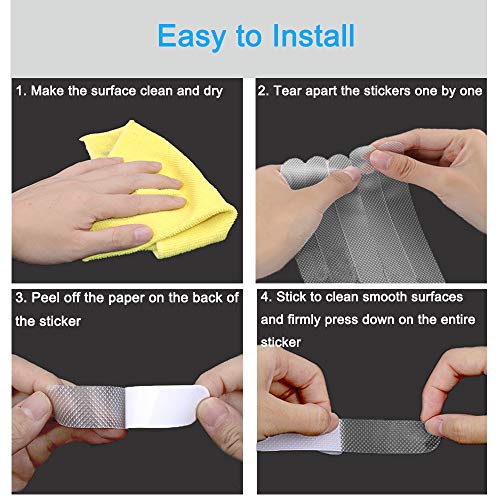 20 Pack Non Slip Bath Tub Stickers Strips, Anti Slip Shower Treads, Bath Safety Stickers Tape, Slip Resistant Decals for Tub Pools Floor Bathrooms Stairs to Prevent Slippery