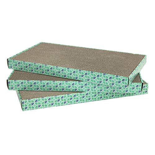 XL Wide Corrugate Cat Scratchers 3 Pieces, Cat Scratching, Cat Scratch Pad, Door Clips, Furniture Protectors from Cat Scratching