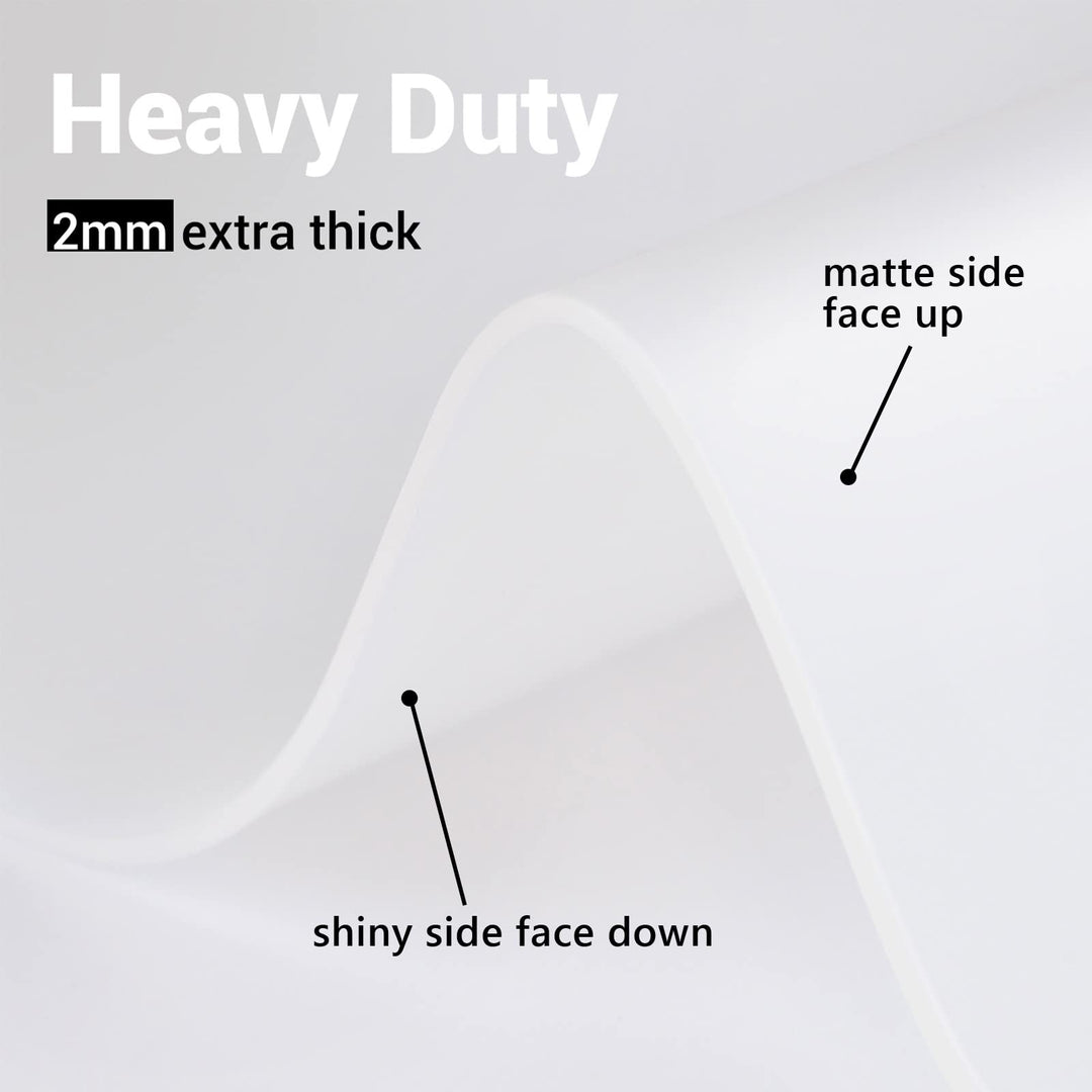 25.6x17.7 Inches Silicone Mats for Kitchen Counter, 2MM Thick Extra Large Heat Resistant Bar Mats for Countertop Silicone Mat for Air Fryer, Crafts, Work, Glass Top Stove, Translucent