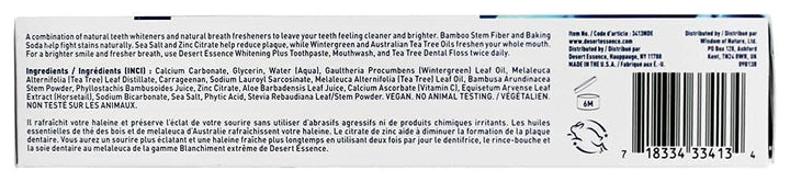 Desert Essence Toothpaste, Tea Tree Whitening Mint, 6.25 Ounce