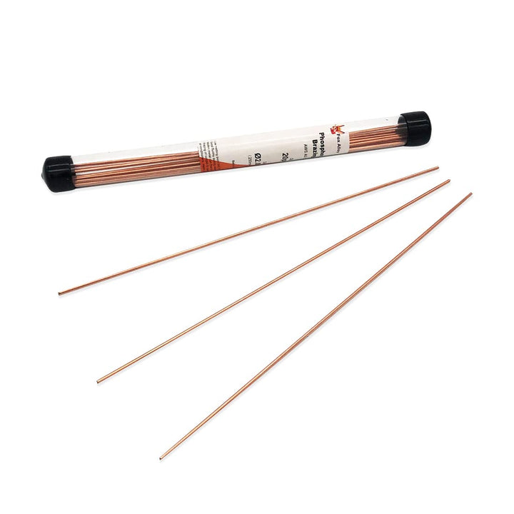20pcs Copper Brazing Rods BCuP-2 (5/64) 2mm Phosphorus Round Self Fluxing Welding Brass Brazing Rod Sticks TIG Arc Pipes for Air Conditioner Refrigerators Pipe Gas (Bcup-2 20PCS)