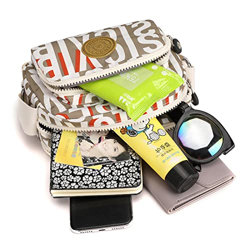 Crossbody Purses for Women Lightweight Small Travel Bag Shoulder Purses and Handbags with Multi Zipper Pockets (Colorful Flower)