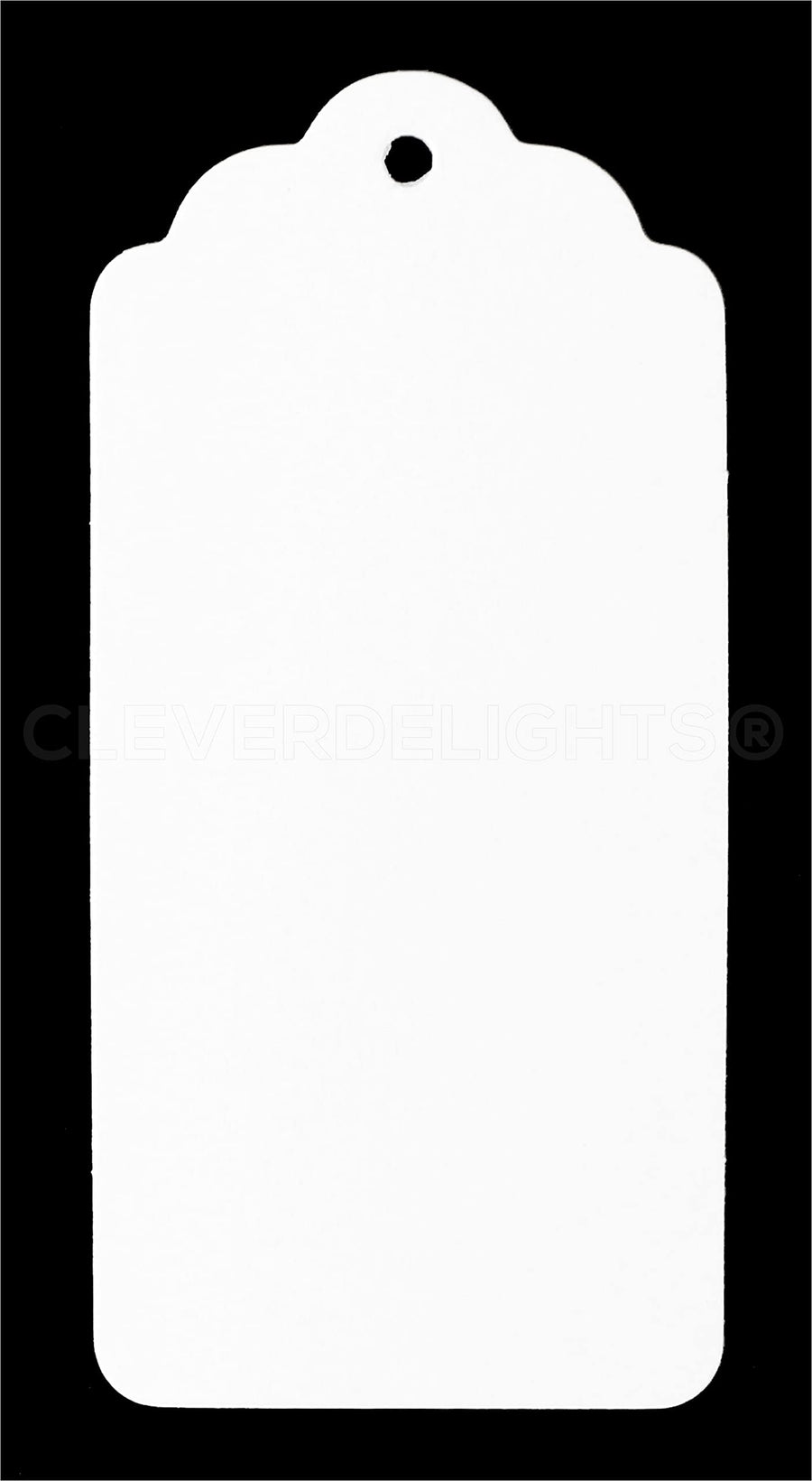 100 White Kraft Gift Tags - Scalloped Hang Tag - 3.75 x 1.75 inch - For Gifts, Crafts, Party Favors, Price Tags - Thick Heavy Duty