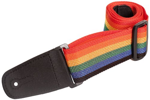 HPOLM-RAI 2-Inch Wide Vegan Nylon Guitar Strap - Rainbow