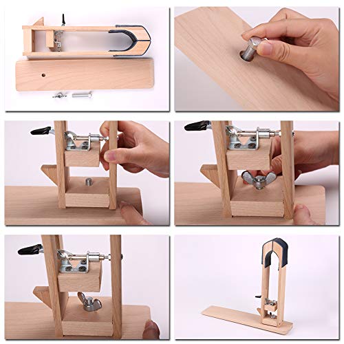 Leather Sewing Pony - Table Desktop Pony Horse Clamp with Big Eyes Sewing Needles Instruction Nail Files Replaceable Leather Patch for DIY Leather Hand Stitching