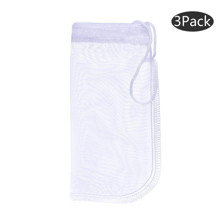 ALEGI Media Filter Bag Aquarium Extra Fine,Reusable 180 Micron Drawstring Mesh Filter Bags for Very Fine Resins Filter (7.5*3.6 (3 Pack))