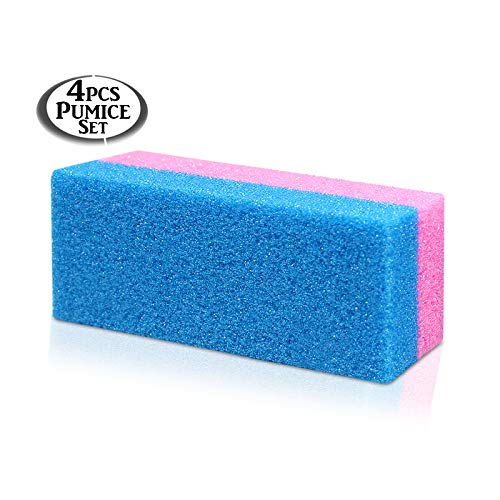 Pumice Bar 4 Pcs Set | Dual Sided Extra Coarse | Exfoliating Foot File | Heel & Feet Scrubber Pumice Sponge | Foot Pad Buffer Callus Remover | Synthetic Pumice Stone for Dry Skin Pedicure |By Anapoliz