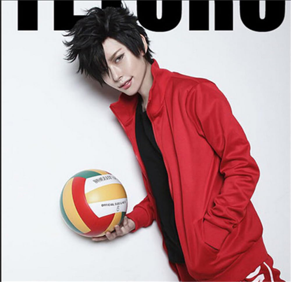 COSPLAZA Short Black Men's Cosplay Wig Anime Heat R