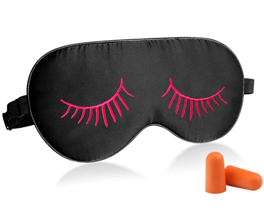 Fitglam Natural Silk Sleeping Mask with Eyelashes Patte