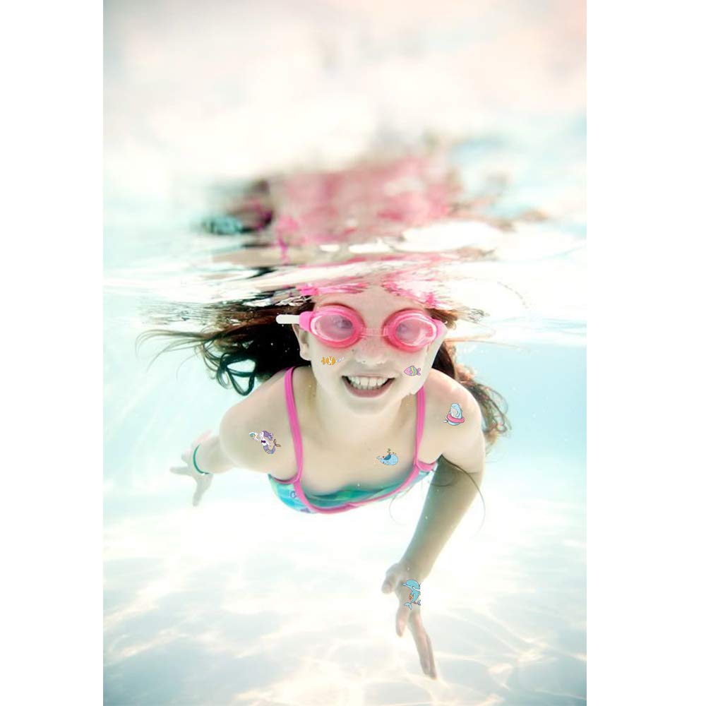 188PCS Ocean Temporary Tattoos for Kids - Mermaid, Dolphin, Whale Tattoo Body Stickers - Cartoon Tattoos Sticker for Boy Girl Birthday Party Decorations Supplies Favors(12 Sheets)