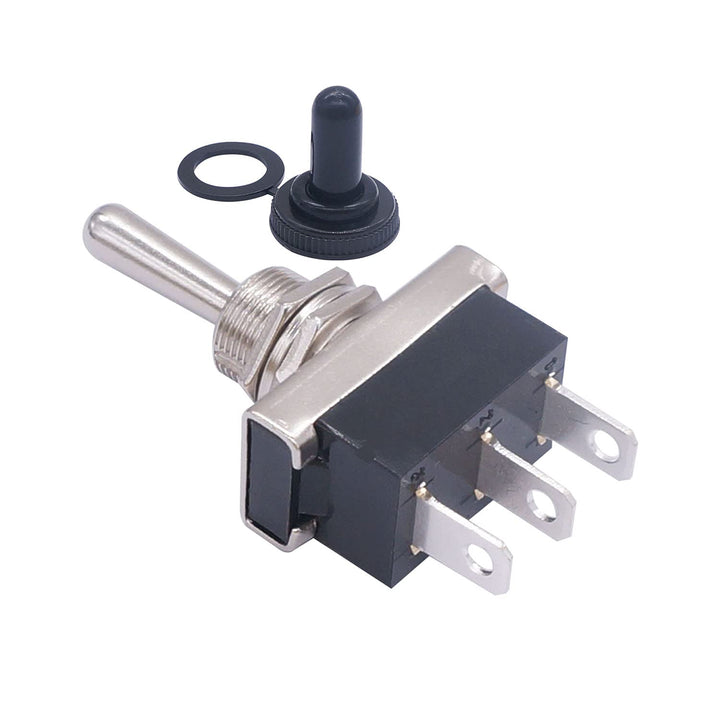 2Pcs Momentary Toggle Switch 12V 25A SPDT (ON)/Off/(ON) 3 pin 3 Position Waterproof Toggle Switch with Waterproof Cover for Auto Car KN3D-123