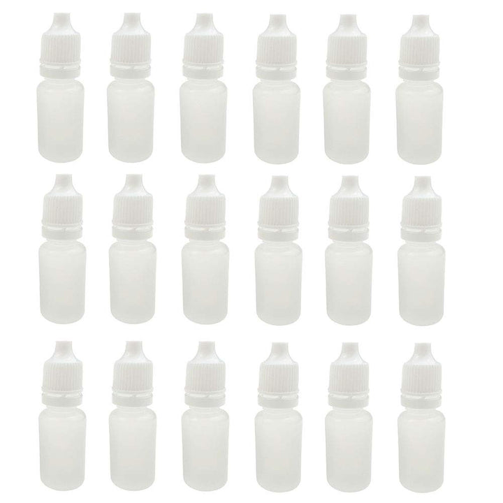 50PCS Empty Refillable Squeezable Plastic Dropper Bottle Eye Liquid Dropper Container Jar Vial Holder with Screw Caps and Plugs for Cosmetic Essential Oil Reagent Lab Drops 15ml/0.5oz