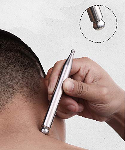 FeelFree Sport Stainless Steel Manual Acupuncture Pen-Deep Tissue Massage Tool- Reflexology Trigger Point Massage Tools for Relief Pain Full Body Relaxing Self-Massage Acupressure Bar