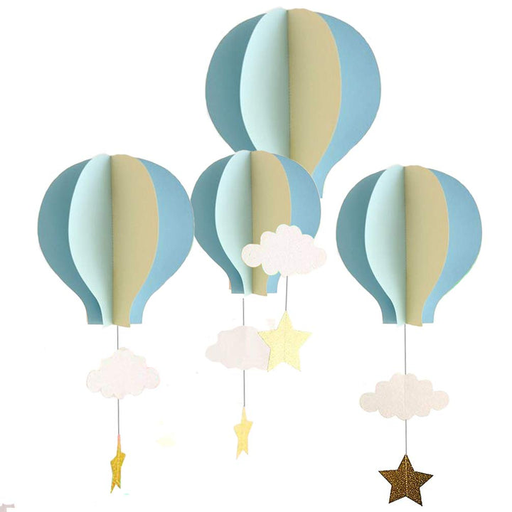 AZOWA 8 Pcs Large Size Hot Air Balloon Paper Garland Ha