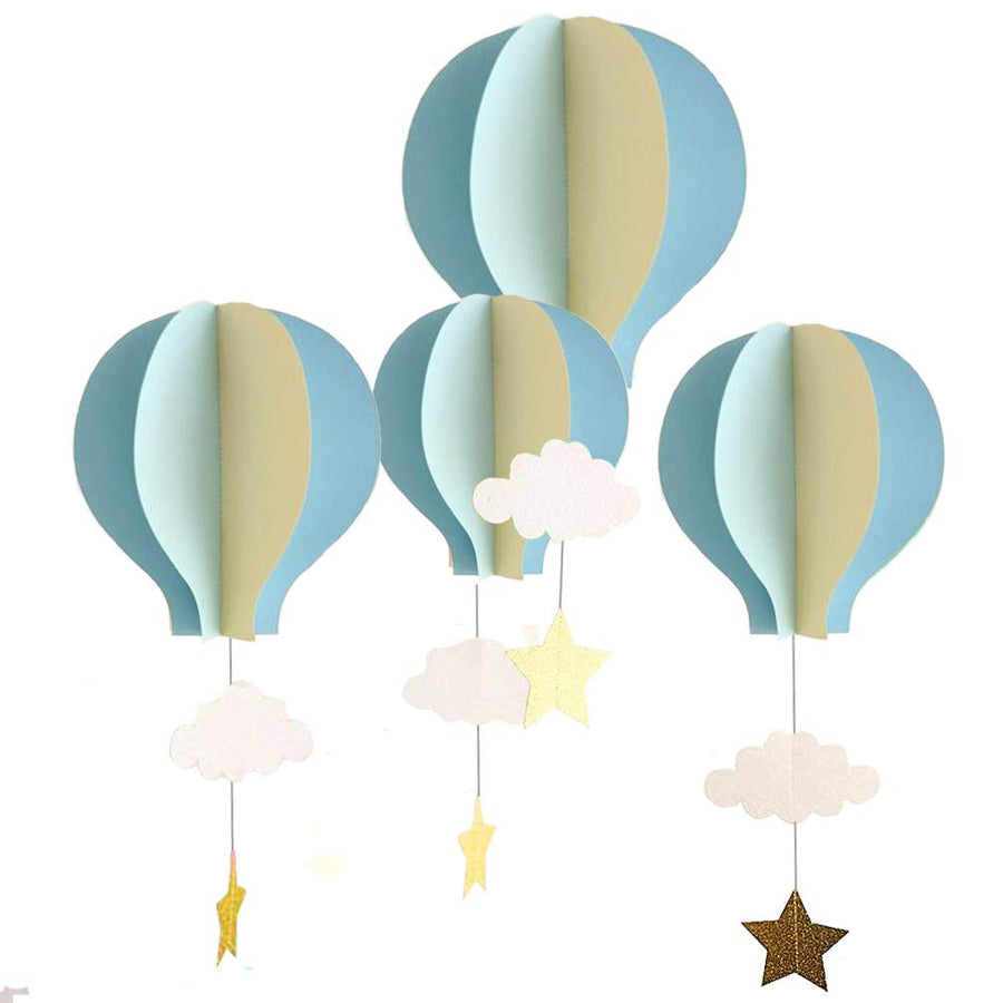 AZOWA 8 Pcs Large Size Hot Air Balloon Paper Garland Ha