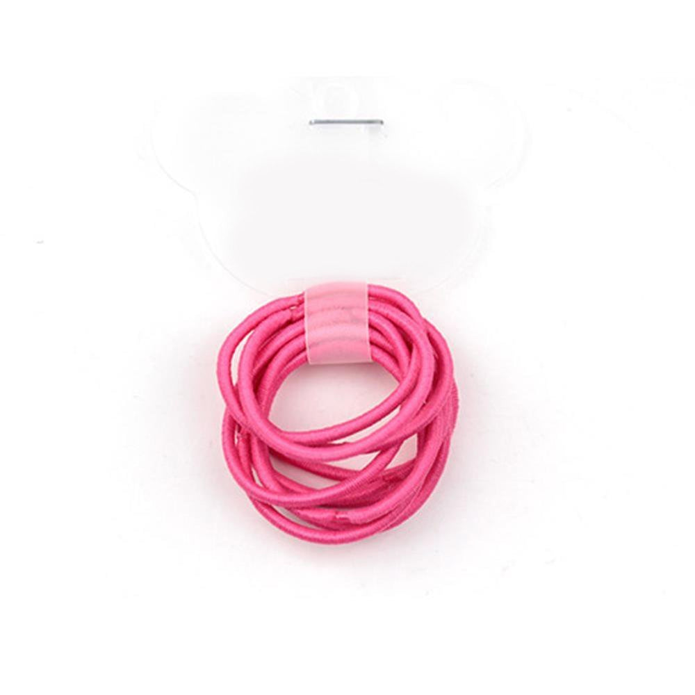 10 Pcs, Deep Pink: 2.4 Cm Elastic Bands Hair Ties Children Rubber Hair Headbands - 10 Pcs (Deep Pink)